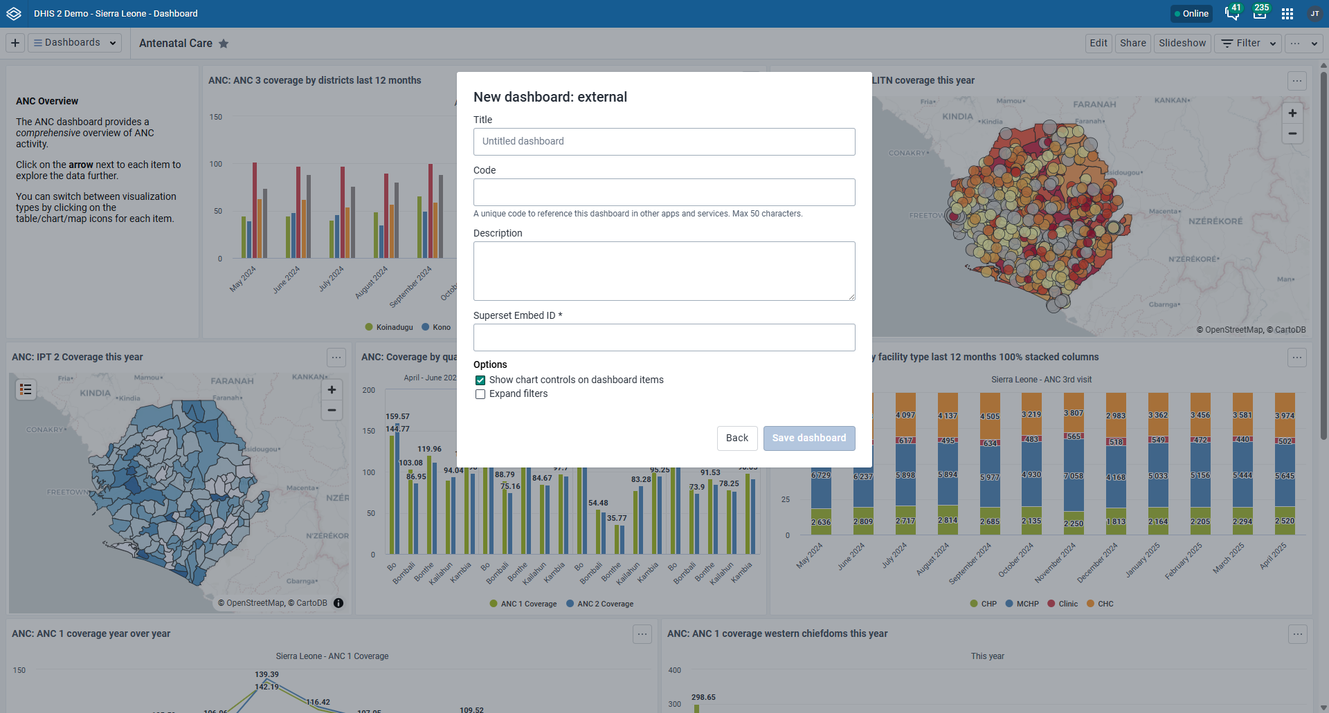 external dashboard