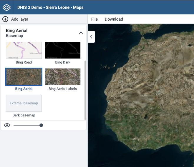 Accessing map layers from Google Earth Engine and Bing Maps - DHIS2 ...