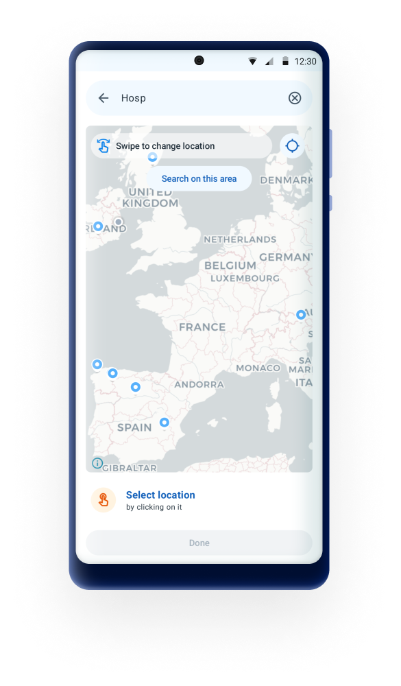 Manually select new location